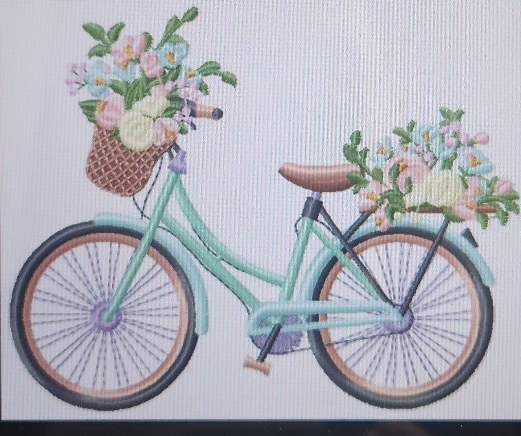 Pocket Floral Bicycle Embroidery Design