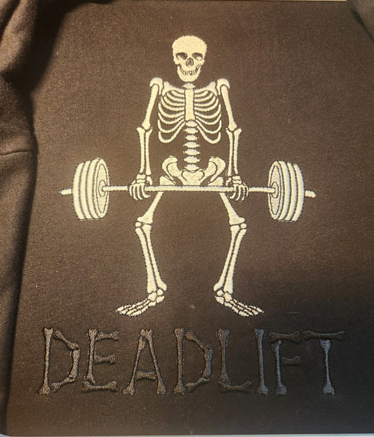 Deadlift Skeleton Embroidery Design