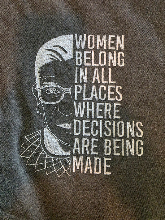RBG Women Belong Embroidery Design